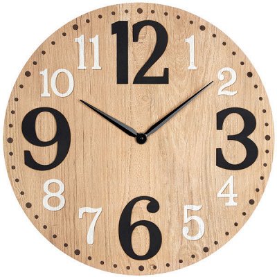 Деревянные часы TROYKA в эко-стиле