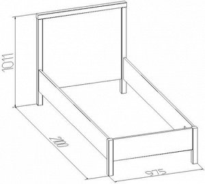 BAUHAUS 5 (спальня) Кровать (900) без основания