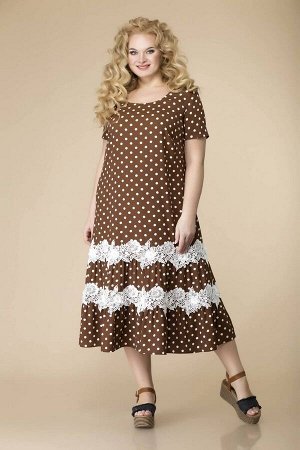 Romanovich Style 1-2108 коричневый\белый, Платье