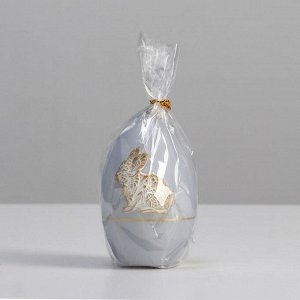 Свеча фигурная "Золотой кролик Яйцо", 6х9 см, светло-серый