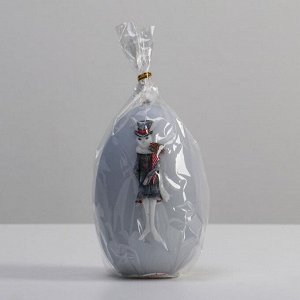 Свеча фигурная "Элегантный кролик Яйцо", 8х12 см, светло-серый