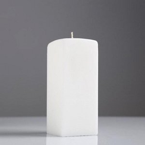 Свеча квадратная призма, 6х15 см, белая лакированная