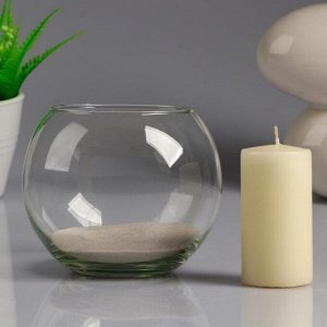 Ребристая серая стекло свечки фонарь для свечи ваза 22 см 
