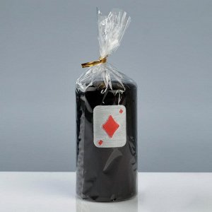 Свеча - цилиндр "Покер", 6x11,5 см, чёрный
