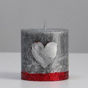 Свеча - цилиндр "Желание", 7х7 см, серебряный