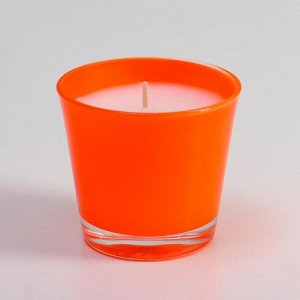 Свеча ароматическая в стакане &quot;Неон&quot;, 9х8,2 см, оранжевый
