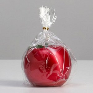 Свеча фигурная "Яблоко", 8 см, красный металлик