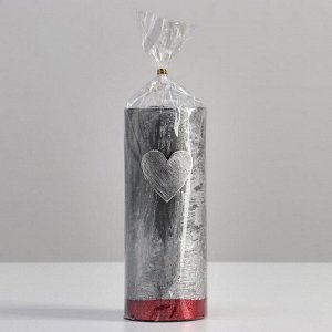 Свеча - цилиндр "Желание", 6х15 см, серебряный