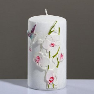 Свеча - цилиндр "Орхидея", 7?13 см, розовый