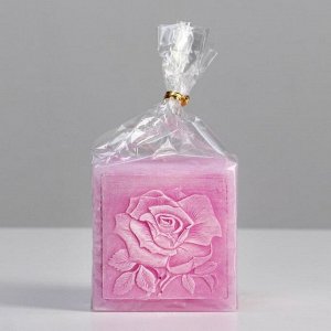 Свеча ароматическая фигурная "Летнее настроение", 7,5х7,5х7,5 см, розовый