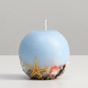 Свеча шар ароматическая "Море", 8 см, синий