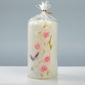 Свеча - цилиндр "Орхидея", 8?15 см, розовый