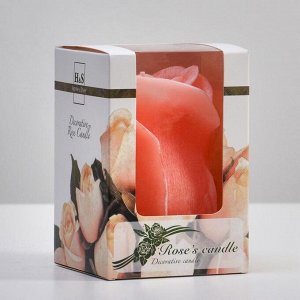Свеча фигурная ароматическая "Роза", 8х12,5 см, лососевый