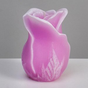 Свеча фигурная ароматическая "Роза", 8х12,5 см, гвоздика, розовая