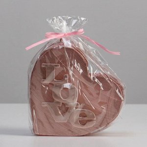 Свеча фигурная "Сердце", 13,5х13,5х4 см, розовый