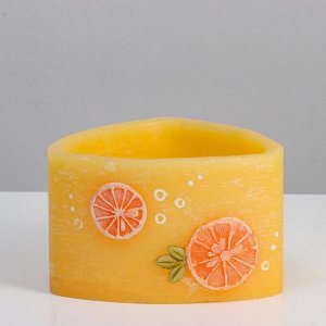 Подсвечник / лампион треугольный ароматический  "Апельсин", 15х15х9,5 см, оранжевый