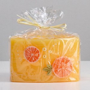 Подсвечник / лампион треугольный ароматический  "Апельсин", 15х15х9,5 см, оранжевый