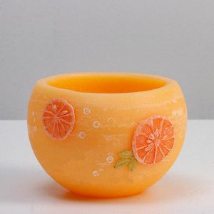 Подсвечник / лампион круглый ароматический "Апельсин", 14,4 см, оранжевый