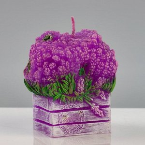 Свеча фигурная "Корзинка лаванды", 7?10?11 см, фиолетовый