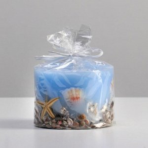 Свеча - цилиндр ароматическая "Море", 10х7 см, синий