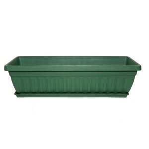 Ящик балконный для цветов (с поддоном) 500х160х130(H) мм зеленый, пластиковый