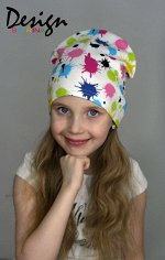 Удлинённая однослойная шапка «Кляксы»