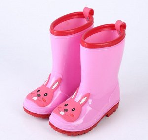 Детские резиновые сапоги, принт "Кролик", цвет розовый