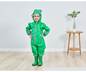 Детские резиновые сапоги, принт "Лягушка", цвет зеленый