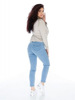 Слегка приуженные голубые джинсы ЕВРО (ряд 48-60) арт. M-BL73034-2465 TAL msk