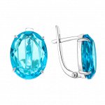 Серебряные серьги с фианитом синт. 200-1043T
