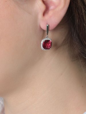 Серьги из серебра с кварцем синт. 2100984-04035