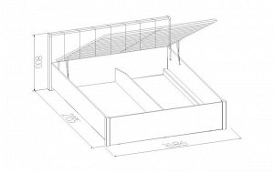 BERLIN 32 (спальня) Кровать с подъемным механизмом (1600)