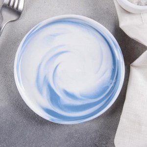 Тарелка «Мрамор», 14,5Х1,8 см, цвет голубой