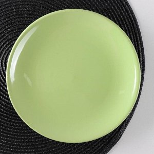 Тарелка десертная Доляна «Пастель», d=19 см, цвет зелёный