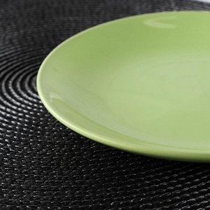 Тарелка десертная Доляна «Пастель», d=19 см, цвет зелёный