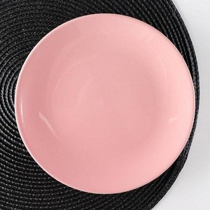 Тарелка керамическая десертная Доляна «Пастель», d=19 см, цвет розовый