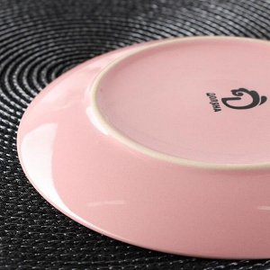 Тарелка десертная Доляна «Пастель», d=19 см, цвет розовый