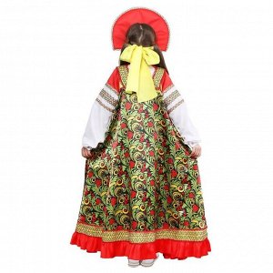 Русский народный костюм «Рябинушка», платье длинное, кокошник, бомбоны на шнурке, р. 40, рост 152 см