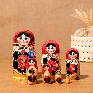 Матрёшка  «Семёновская», красный платок, 7 кукольная, 17 см