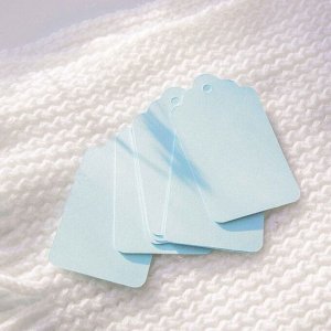 10000087 Бирка для готового изделия ручной работы чистая, прямоугольная, картон, голубой, 10 шт