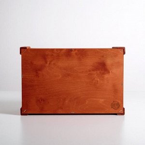 Коробка деревянная подарочная «Карта», 21 ? 33 ? 15  см