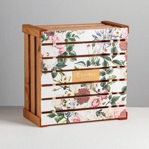 Коробка деревянная подарочная «Счастье есть», 30 ? 30 ? 15  см