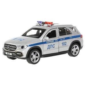 GLE-12POL-SR Машина металл MERCEDES-BENZ GLE ПОЛИЦИЯ 12 см, двери, багаж, серебр, в кор. Технопарк в кор.2*36шт