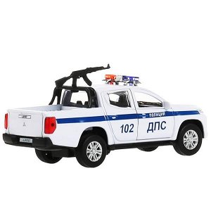 L200-12POL-ARMWH Машина металл MITSUBISHI L200 PICKUP ПОЛИЦИЯ 13 см, двери, багаж, в кор. Технопарк в кор.2*36шт