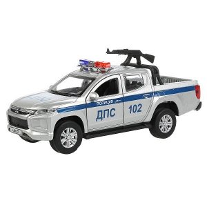 L200-12POL-ARMSR Машина металл MITSUBISHI L200 PICKUP ПОЛИЦИЯ 13 см, двери, багаж, кор. Технопарк в кор.2*36шт