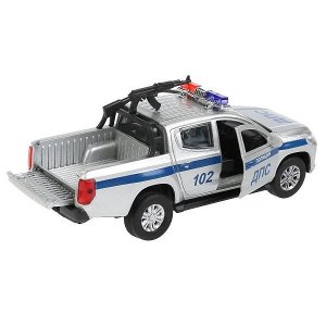 L200-12POL-ARMSR Машина металл MITSUBISHI L200 PICKUP ПОЛИЦИЯ 13 см, двери, багаж, кор. Технопарк в кор.2*36шт