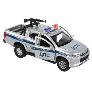 L200-12POL-ARMSR Машина металл MITSUBISHI L200 PICKUP ПОЛИЦИЯ 13 см, двери, багаж, кор. Технопарк в кор.2*36шт