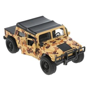 SB-18-09-H1-M(DY)+DOG-WB Машина металл hummer h1 ПИКАП, 12 см, двери, баг., инерц.+овчарка , кор. Технопарк в кор.2*24шт