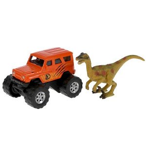 SB-17-01-UH+DINO(WB) Машина металл UAZ хантер, 7,5 см + динозавр 9 см, кор. Технопарк в кор.2*24шт