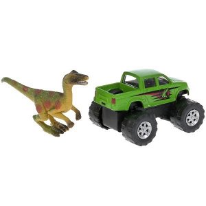 SB-17-02-BUP+DINO(WB) Машина металл UAZ ПИКАП, 7,5 см + динозавр 9 см, кор. Технопарк в кор.2*24шт